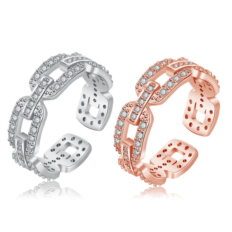 Damen Offener Ring mit funkelnden Zirkonia-Details Shop Nory