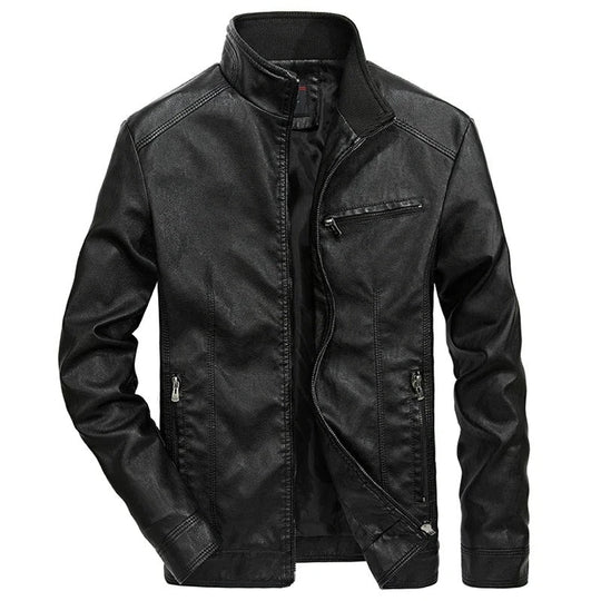 Lederjacke für Herren Frühlingsjacke mit Reißverschluss