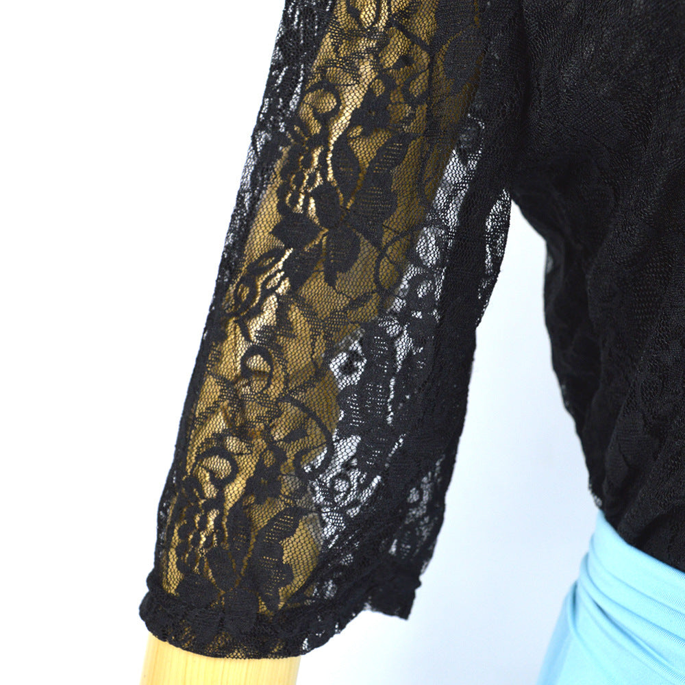 Damen Zweiteiliges Abendkleid mit Spitzen-Corsage, V-Ausschnitt & Maxirock mit hohem Beinschlitz Shop Nory