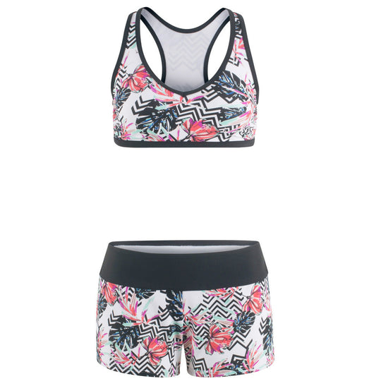 Damen Sport-Bikini-Set mit stylischem Crop-Top und Shorts