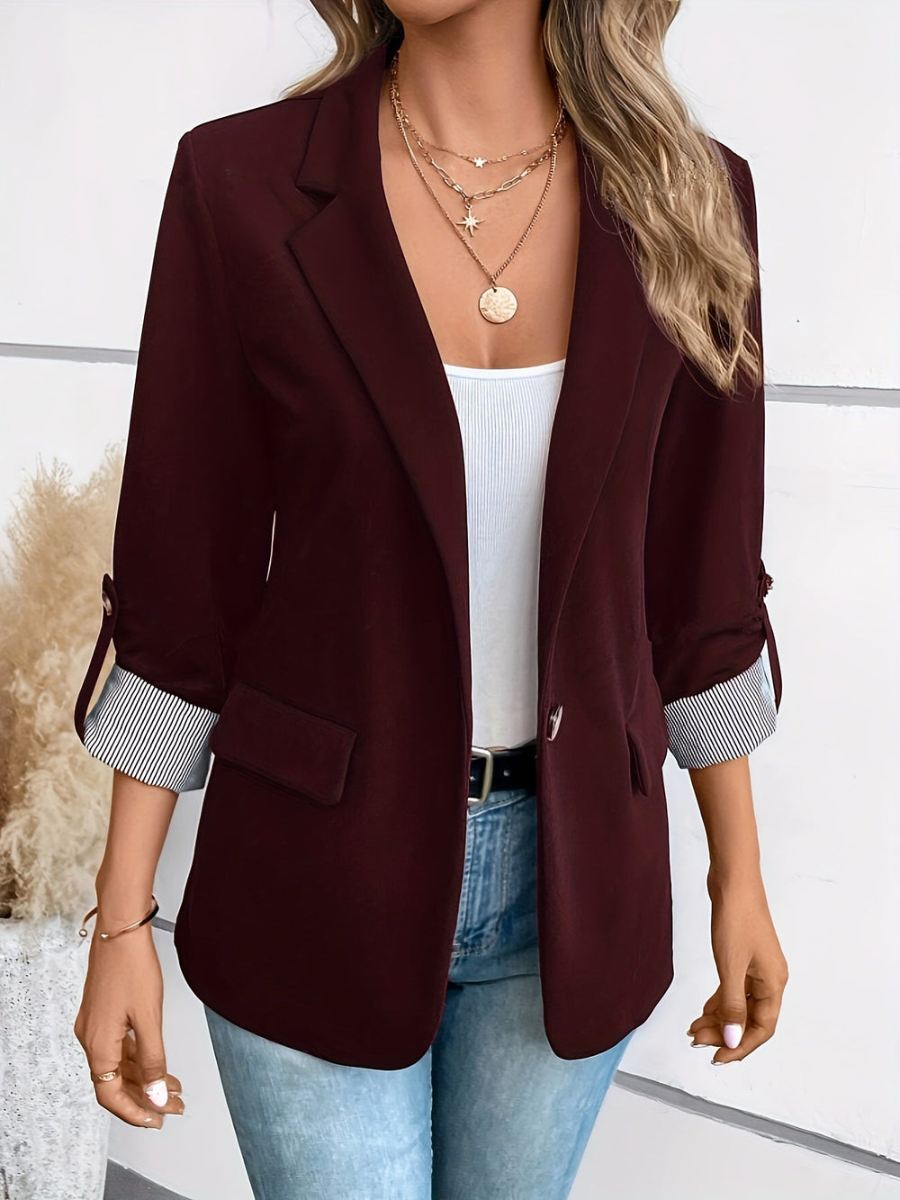 Shopnory | Eleganter Business Longblazer Mit