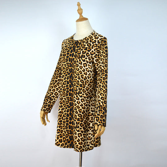 Damen Lockeres Swing-Kleid mit Rundhalsausschnitt, A-Linie & langen Ärmeln Shop Nory