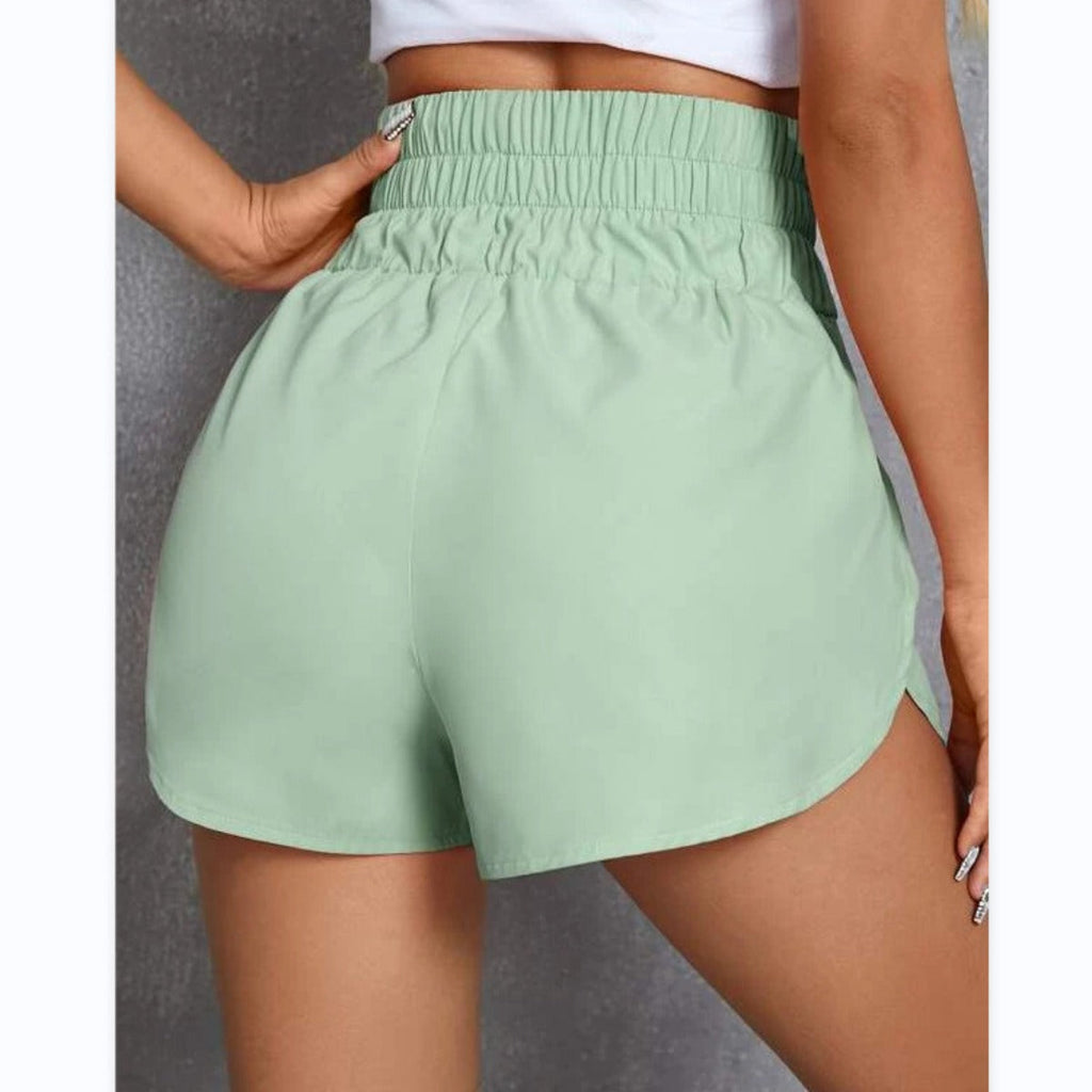 Lockere Sportshorts mit hoher Taille