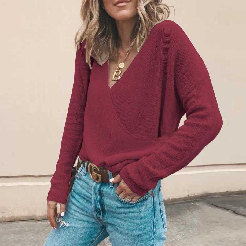 Lässiger Strickpullover mit V-ausschnitt Weich und Leicht Casual Eleganz