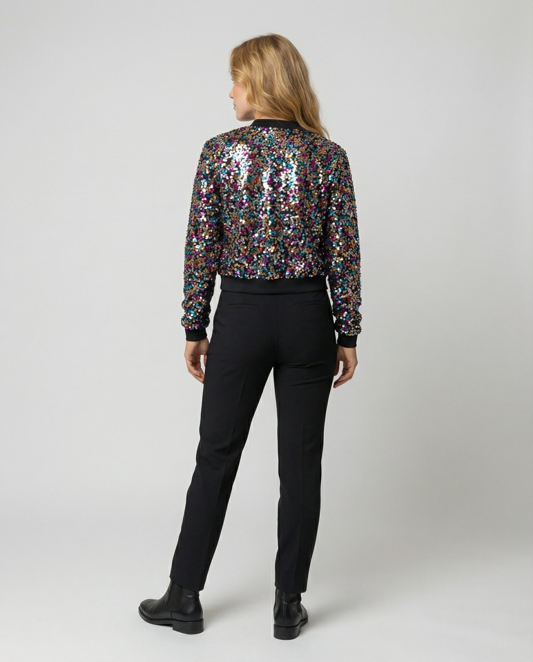 Pailletten Bomberjacke Damen