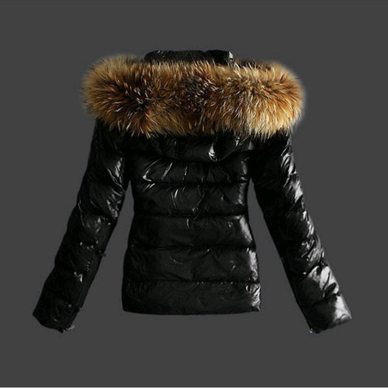 ShopNory | Jack mit Pelzkragen - stilvolle schwarze Damen Winterjacke