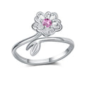Damenring mit kunstvollem Blumenmotiv und strahlendem Zirkonia Shop Nory