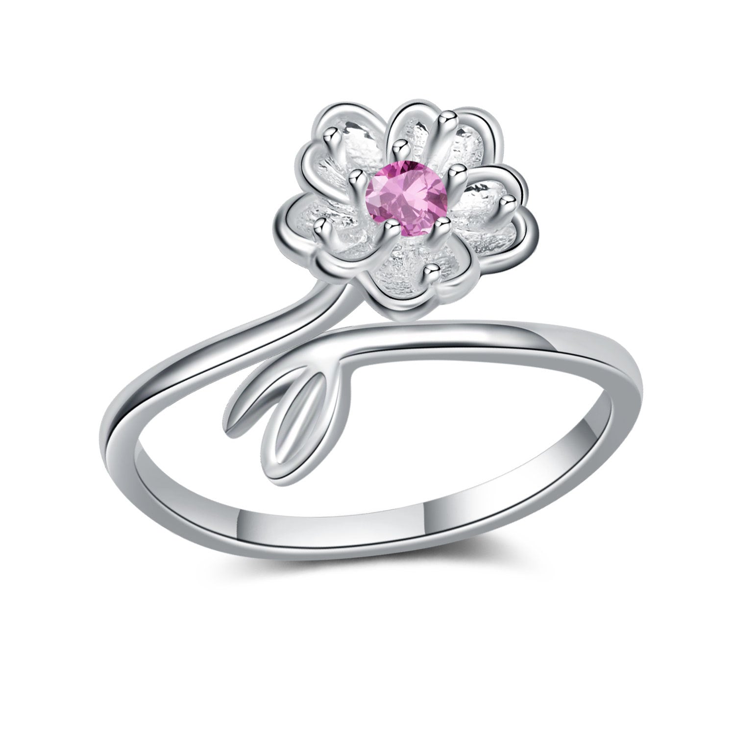 Damenring mit kunstvollem Blumenmotiv und strahlendem Zirkonia Shop Nory