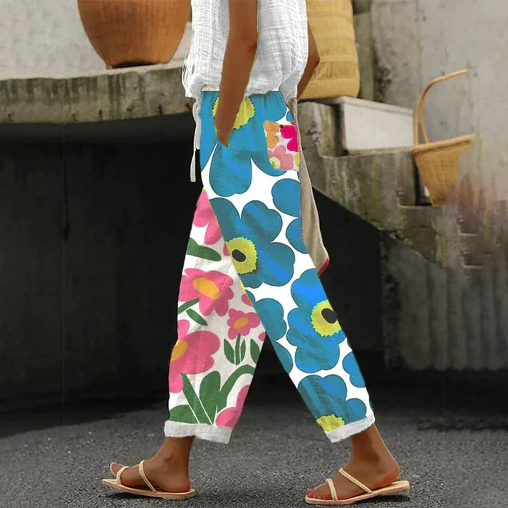 ShopNory | Grüne Hose mit Frischem Blumendruck
