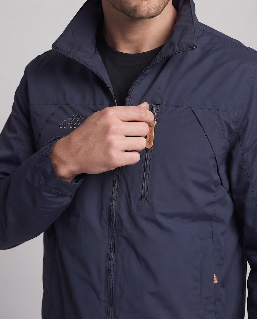 Herren leichter winddichter Nylon‑Reißverschlussblouson mit Stehkragen und Brustreißverschlusstasche Shop Nory