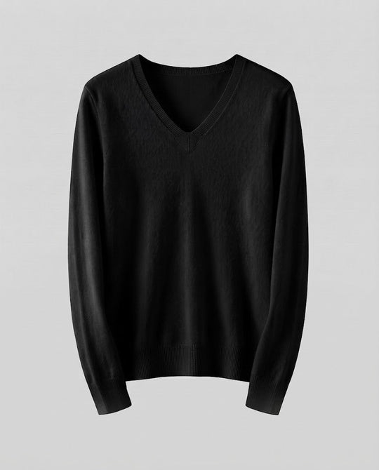 Damen Feinstrick V‑Ausschnittpullover in Kaschmir‑Optik mit schmaler Silhouette Shop Nory