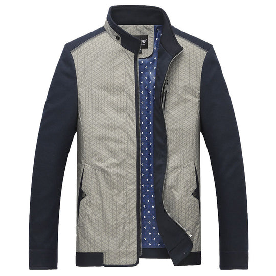 Herren Hybrid-Übergangsjacke mit gesteppter Front, Jersey-Ärmeln und Stehkragen Shop Nory