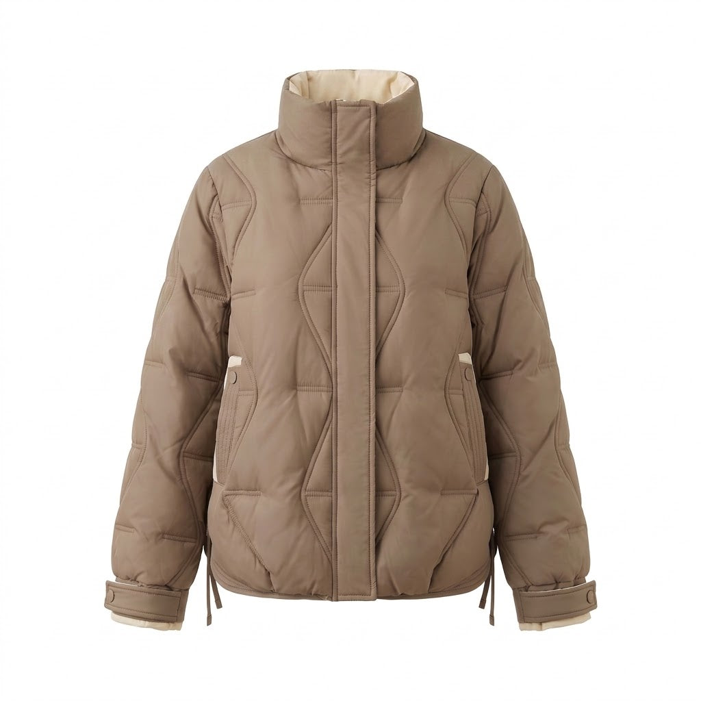 Frauen nan kürzere ultraleichte thermo boxy bluse mit ergonomischem schulterfit und verdecktem druckknopfverschluss