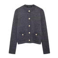 Lässiger Cardigan mit goldenem Knopfverschluss für Damen