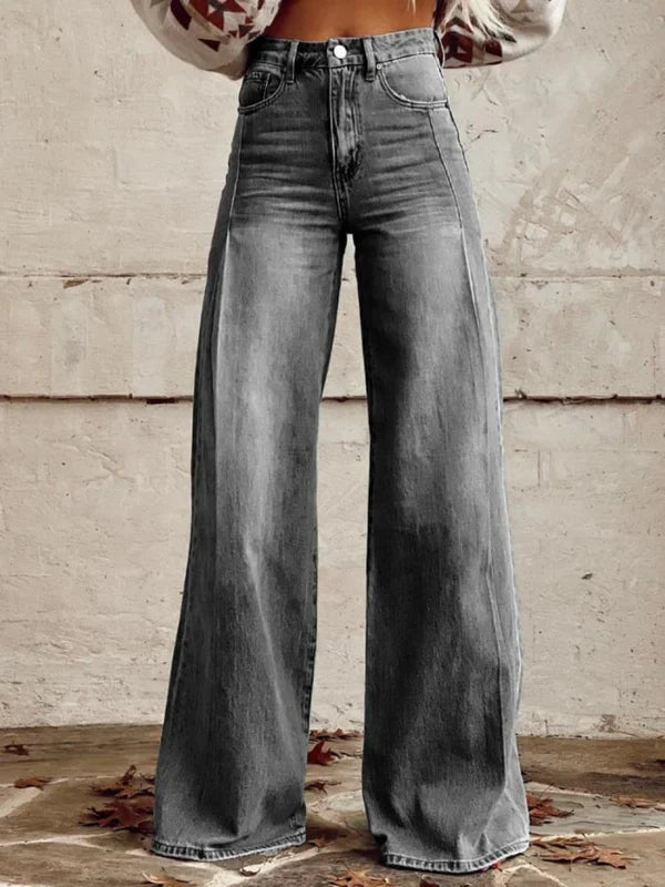 Weit Geschnittene High-Waisted Hose für Frauen