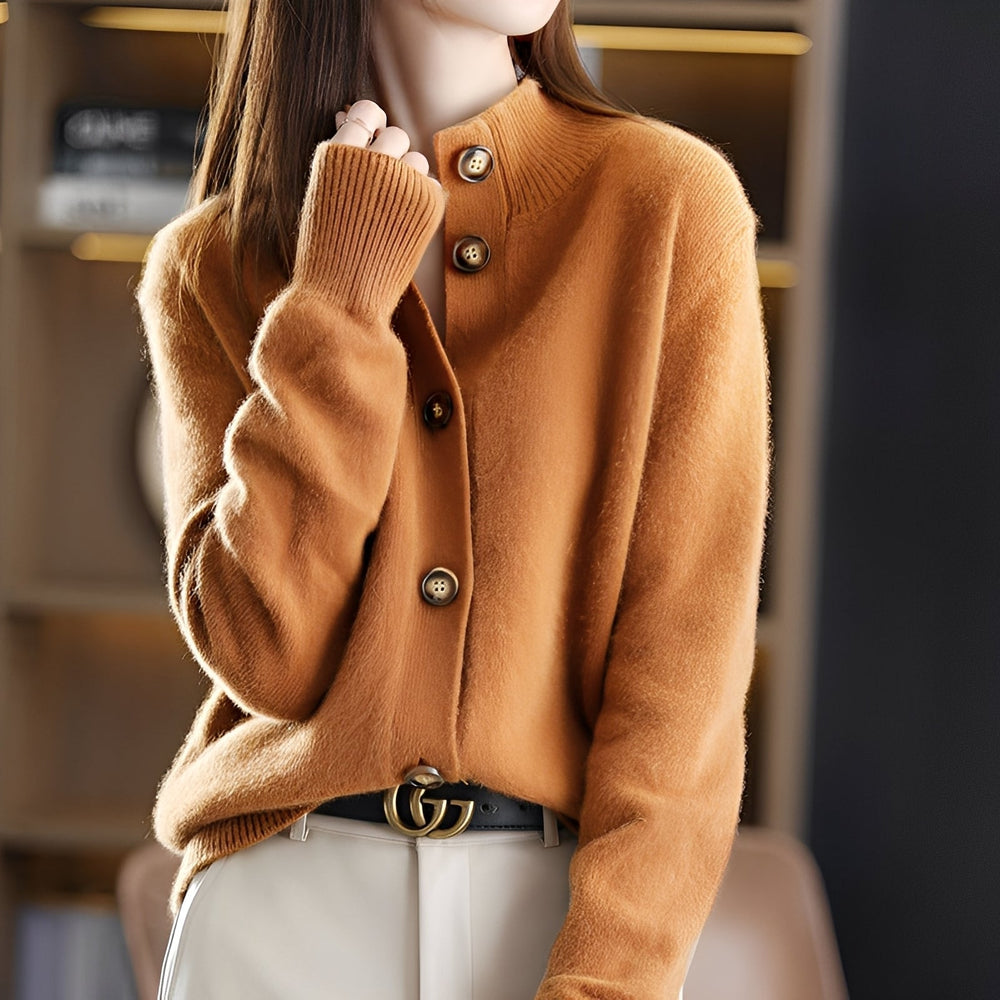 Eleganter, lässig geschnittener Cardigan mit Knöpfen für Frauen