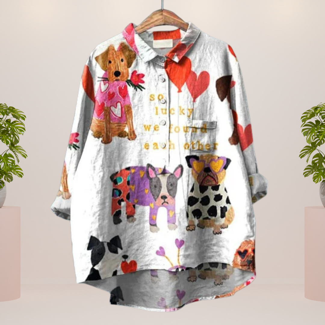 ShopNory | Exklusives Damenhemd mit Kunstdruck