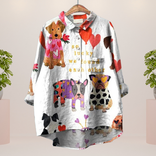 ShopNory | Exklusives Damenhemd mit Kunstdruck