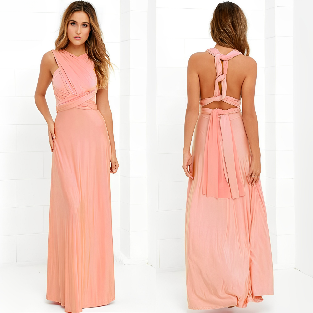 Elegante Damen Infinity Kleid Schickes Wickel Sommerkleid