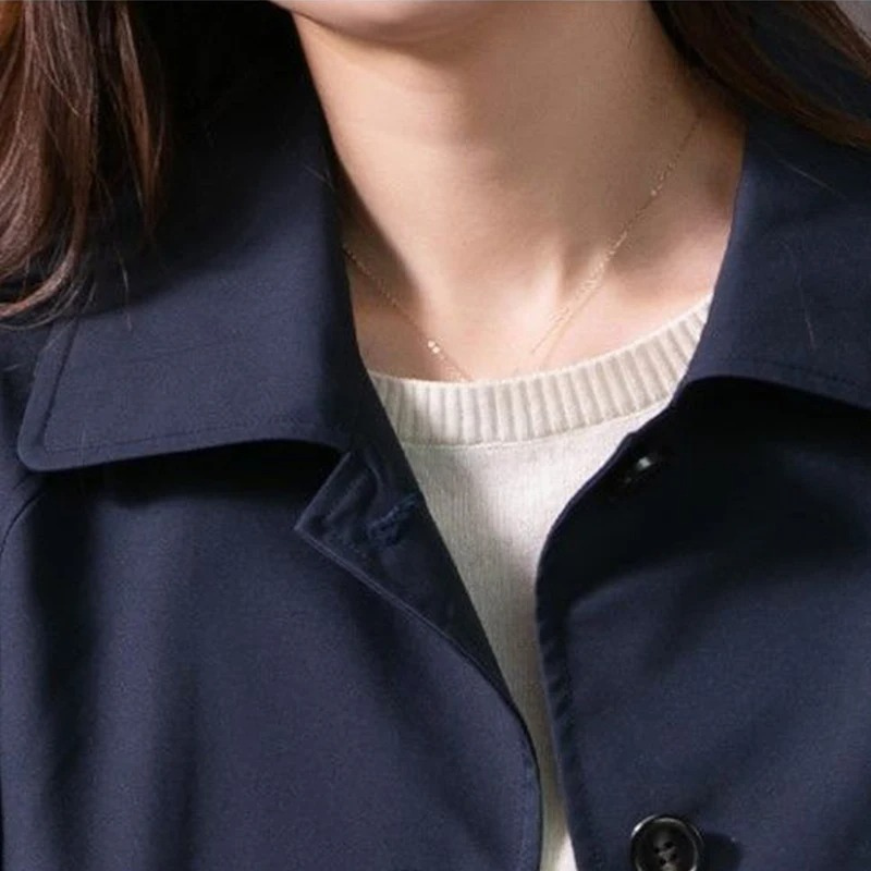 Stylischer Einreihiger Kurzer Trenchcoat für Damen