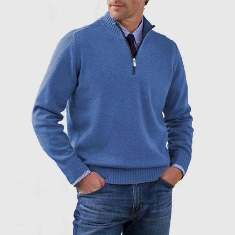 Herrenpullover Mit Halbem Reißverschluss