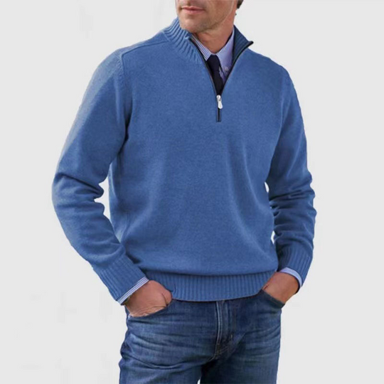 Herrenpullover Mit Halbem Reißverschluss