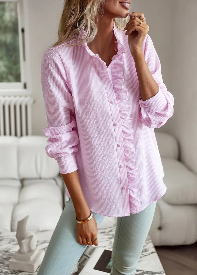 Bluse mit Rüschendetails Leicht und Stilvoll Femininer Touch