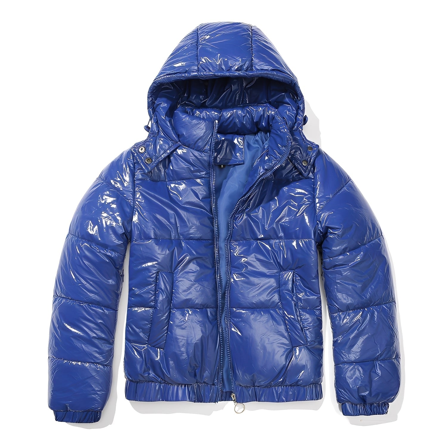 Elegante, glanzvolle Damenjacke mit Kapuze