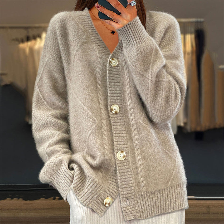 Strickjacke mit V-Ausschnitt