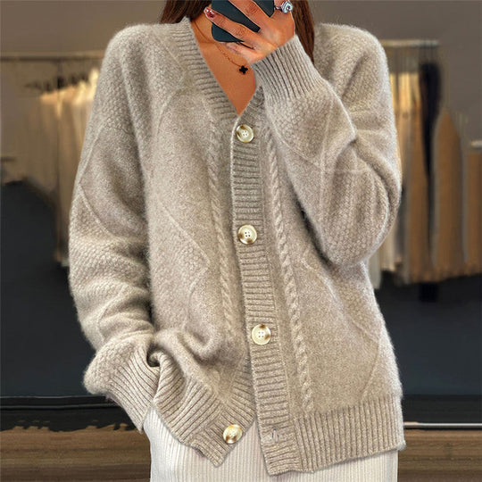 Strickjacke mit V-Ausschnitt