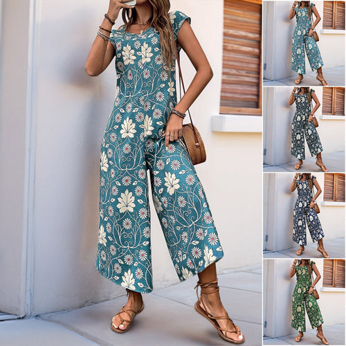Lockerer Jumpsuit mit Blumendruck