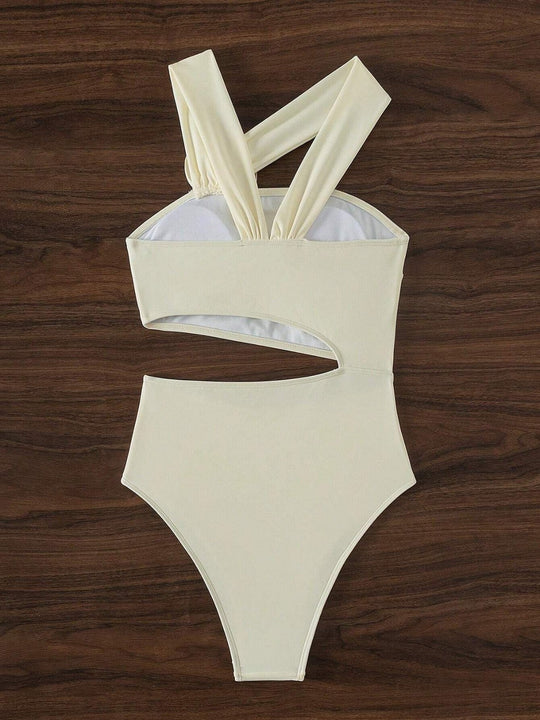 Einfarbiger sexy hohler Badeanzug
