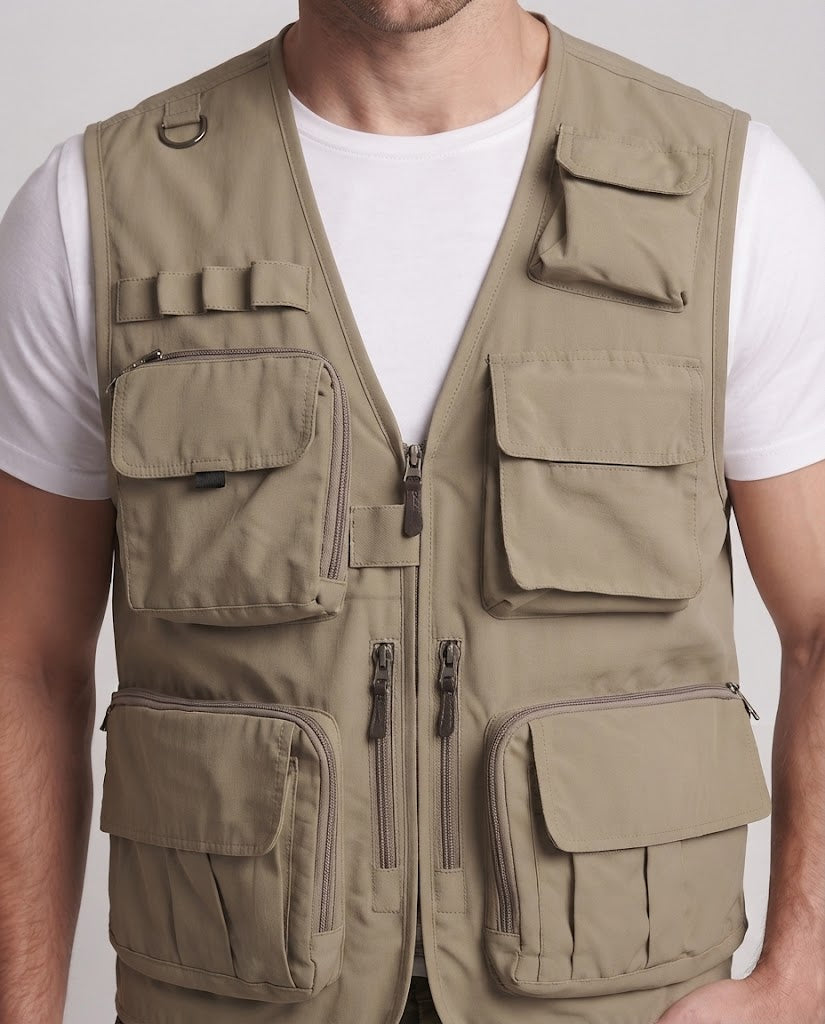 Herren Multifunktionale Angler- und Foto-Utility-Weste mit zahlreichen Taschen Shop Nory