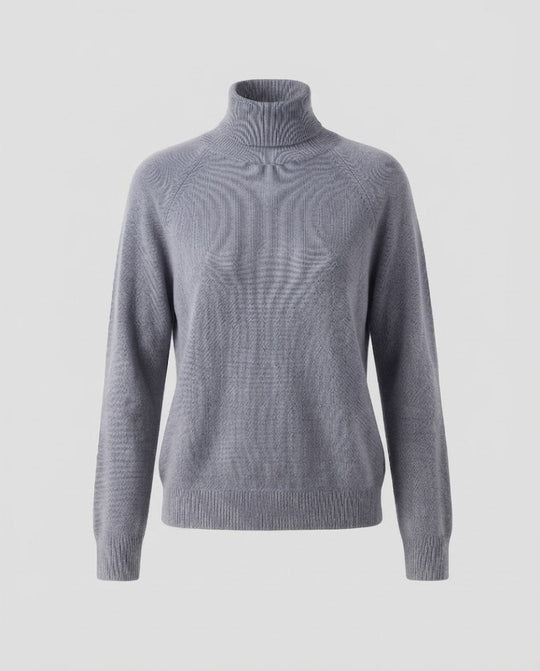Damen Feinstrick-Rollkragenpullover aus Kaschmir-Mix mit Raglanärmeln und feinem Rippbund Shop Nory