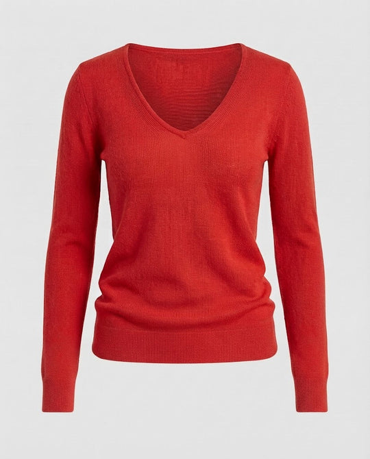 Damen Feiner V-Ausschnitt Feinstrickpullover in Angora‑Optik mit schmaler Silhouette Shop Nory