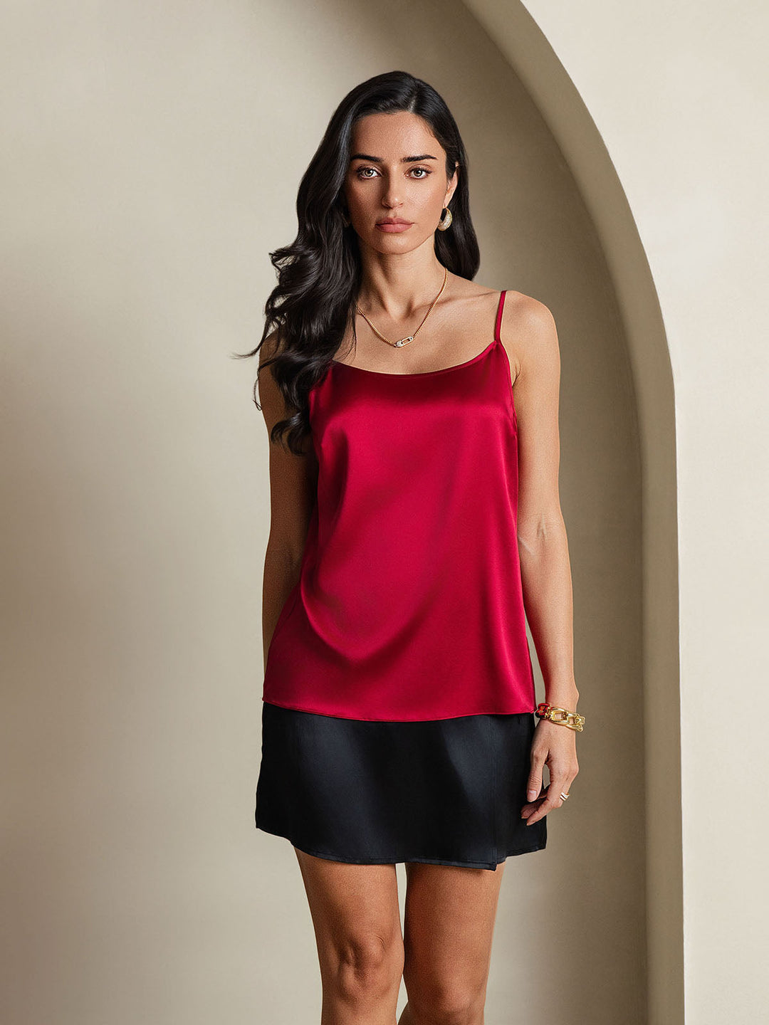Seide Entspannt Spaghettiträger Camisole Top