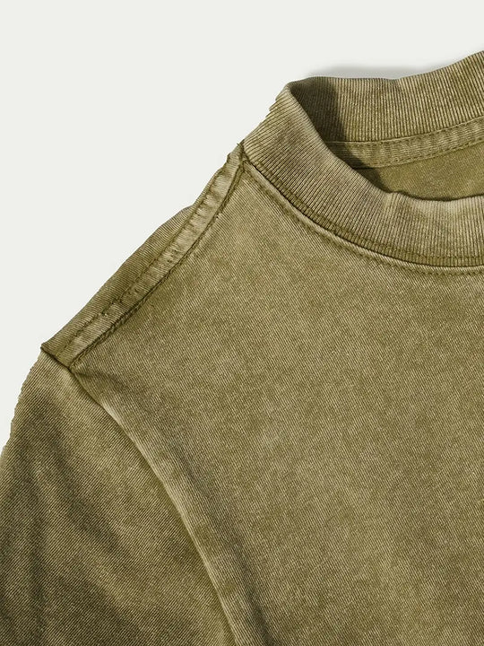 Baumwoll-T-Shirt mit Rundhalsausschnitt