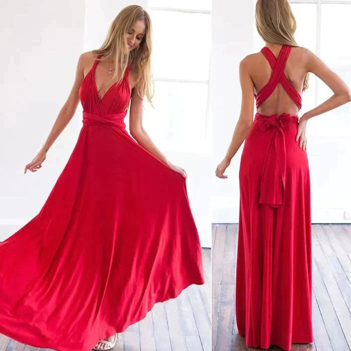 elastisches Wickelkleid mit Trägern