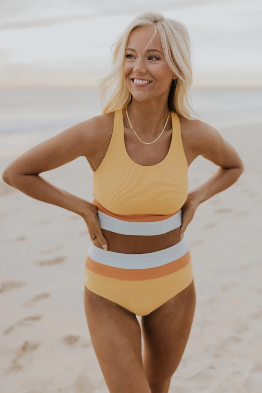 ShopNory | Schwarzes Colorblock Cut Back Bikini-Set