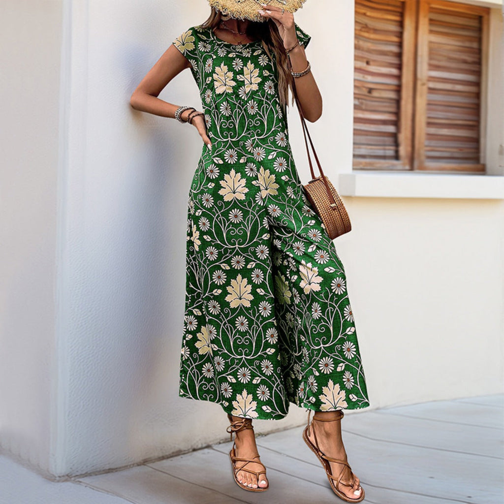 Lockerer Jumpsuit mit Blumendruck