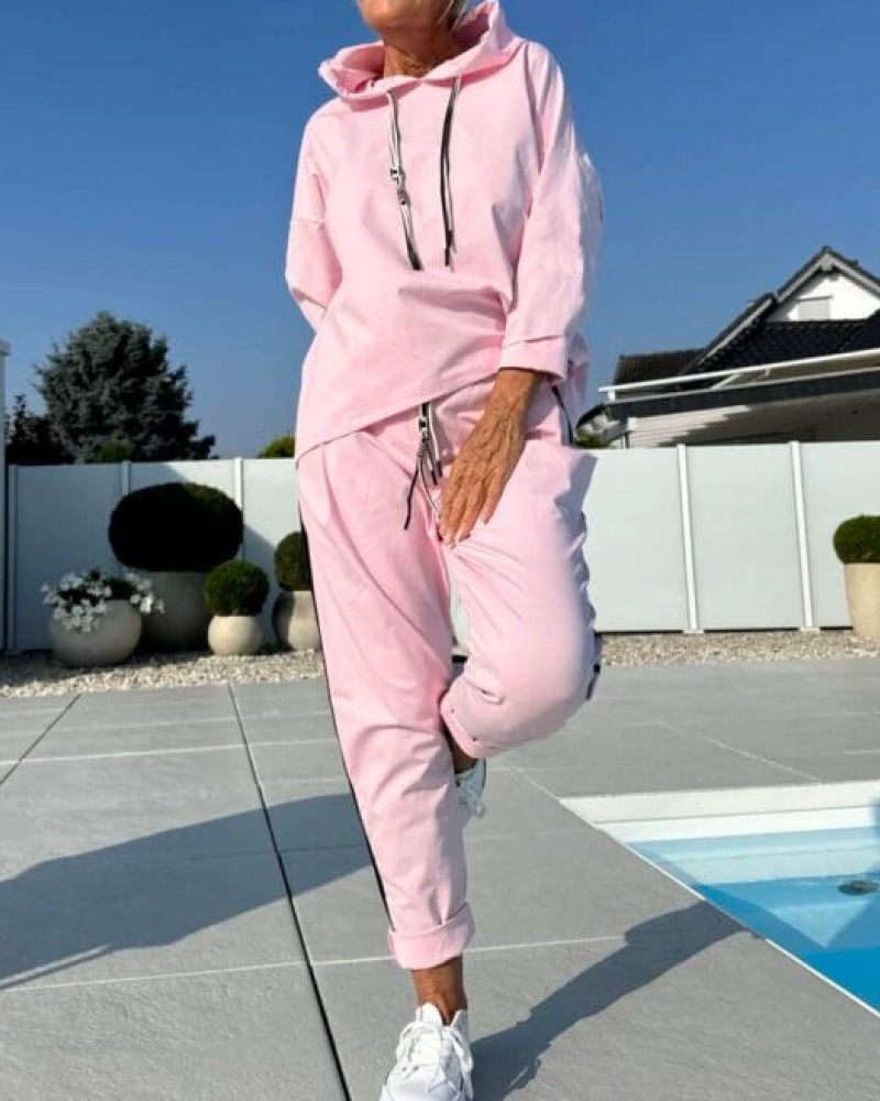 Shopnory | Zweiteilige Satz mit Damen Kapuzen Sweatshirt und Hosen