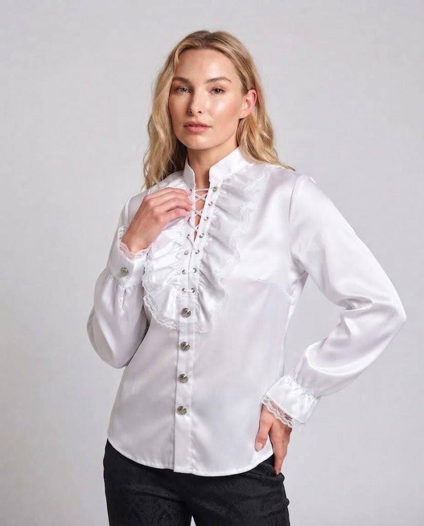 Damen Rüschbluse mit eleganten Details Shop Nory
