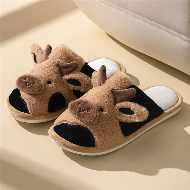 Bequeme Damen Hausschuhe mit Tiermuster