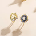 Mystic-Quarz-Ring Verlobungsring mit großem blauem Mystic-Quarz Verlobungsring einzigartiger Ring | Shop Nory