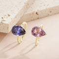 Gold-Amethyst-Ring mit großem tropfenförmigem Amethyst-Stein, Geburtsstein-Ring, Solitär-Verlobungsring | Shop Nory