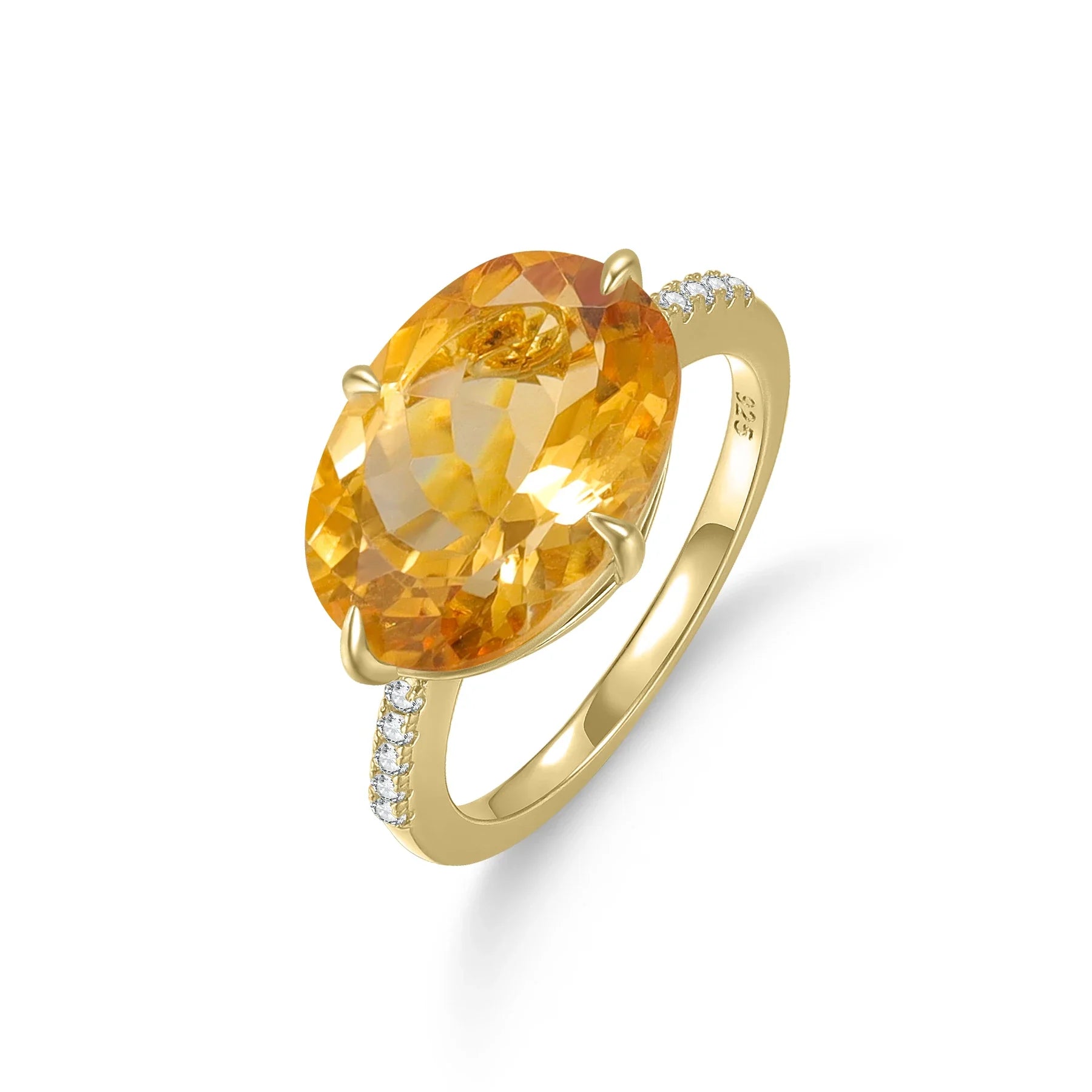 Cocktailringe mit großen ovalen Edelsteinen Amethyst Topas Citrin Zitronenquarz Mystischer Quarz | Shop Nory