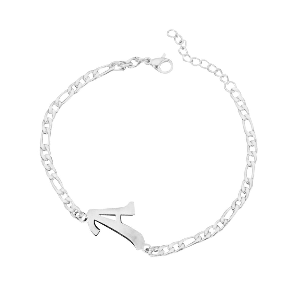 Damen Mädchen Silber Edelstahl Titan Einzelbuchstaben Initialen Armbänder | Shop Nory