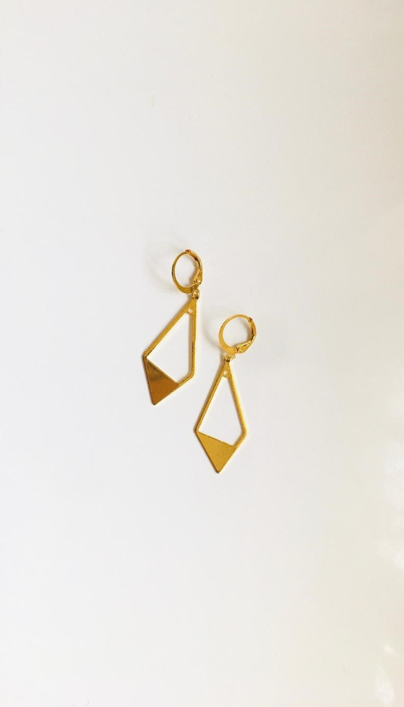 Ausschnitt Dreiecksschleifenclip Geometrische Anhänger Ohrringe | Shop Nory