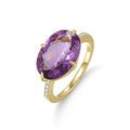 Cocktailringe mit großen ovalen Edelsteinen Amethyst Topas Citrin Zitronenquarz Mystischer Quarz | Shop Nory