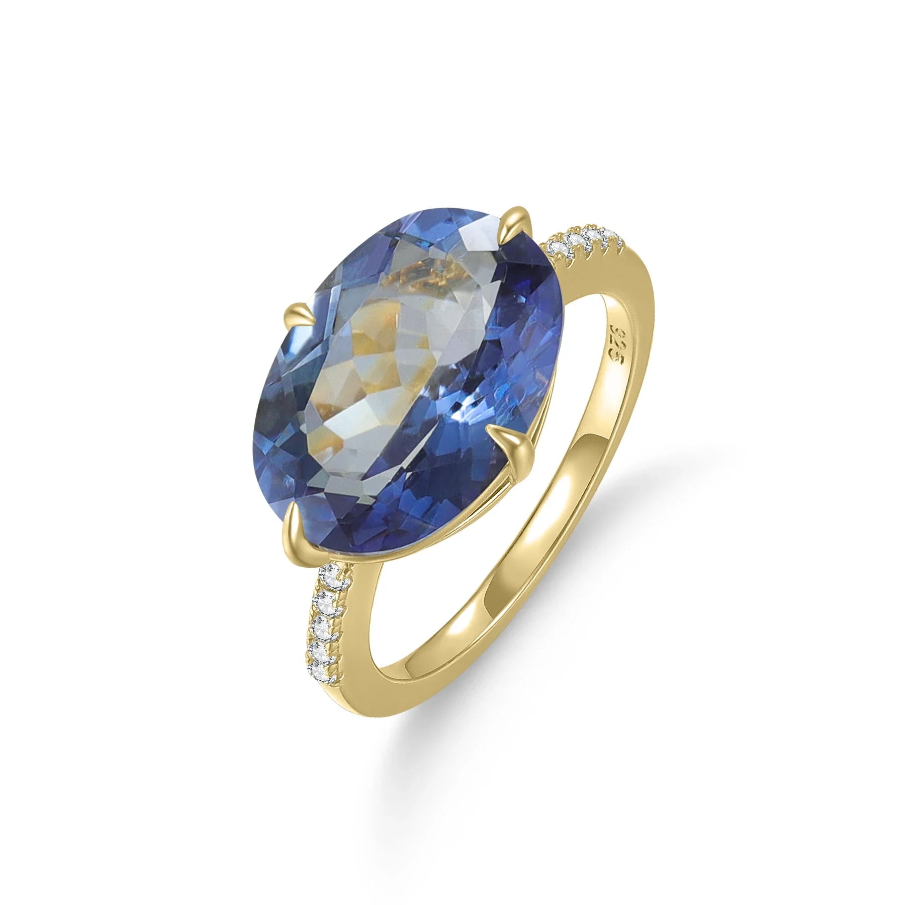 Cocktailringe mit großen ovalen Edelsteinen Amethyst Topas Citrin Zitronenquarz Mystischer Quarz | Shop Nory